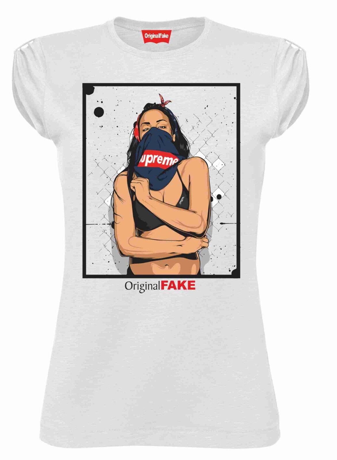 MAGLIETTA   DA DONNA IN 100% COTONE - COTONE FIAMMATO: ORIGINAL FAKE BANDIT