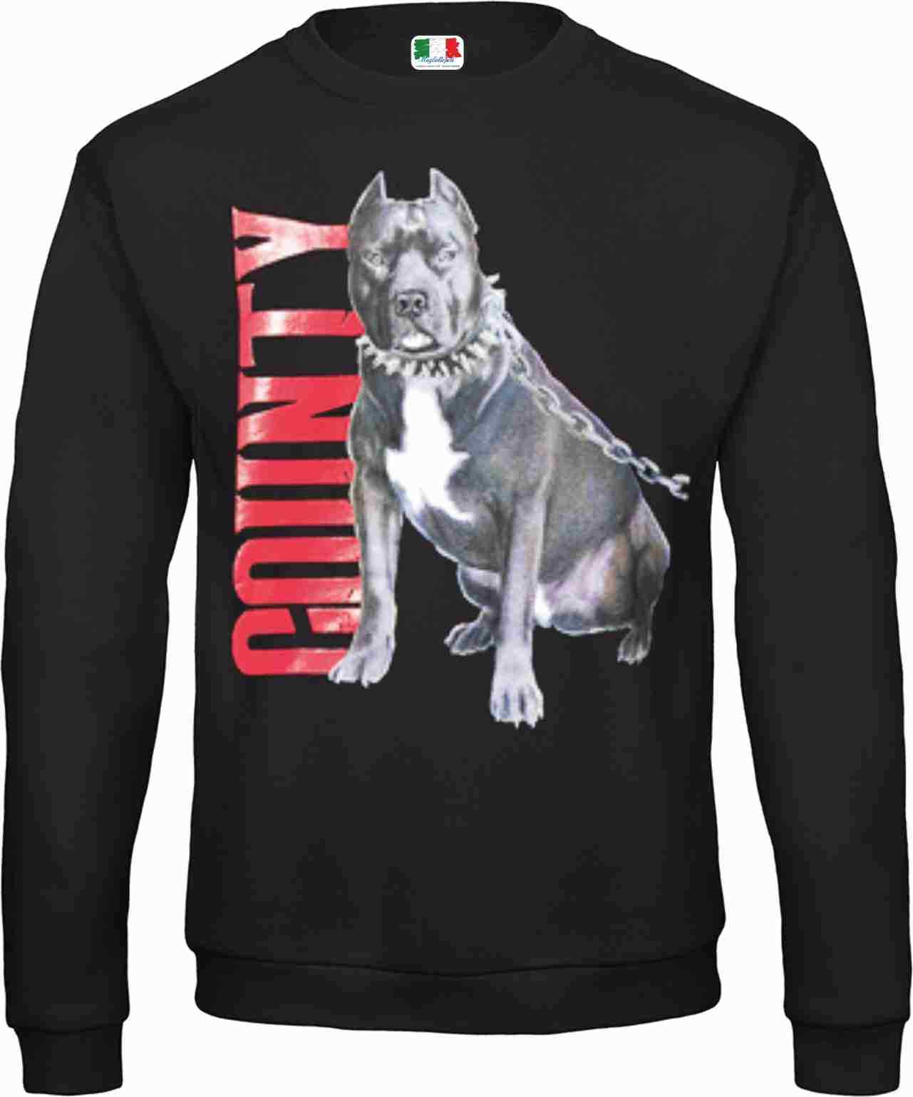 FELPA  DA UOMO FASHION GIROCOLLO STAMPA STREET PIT BULL