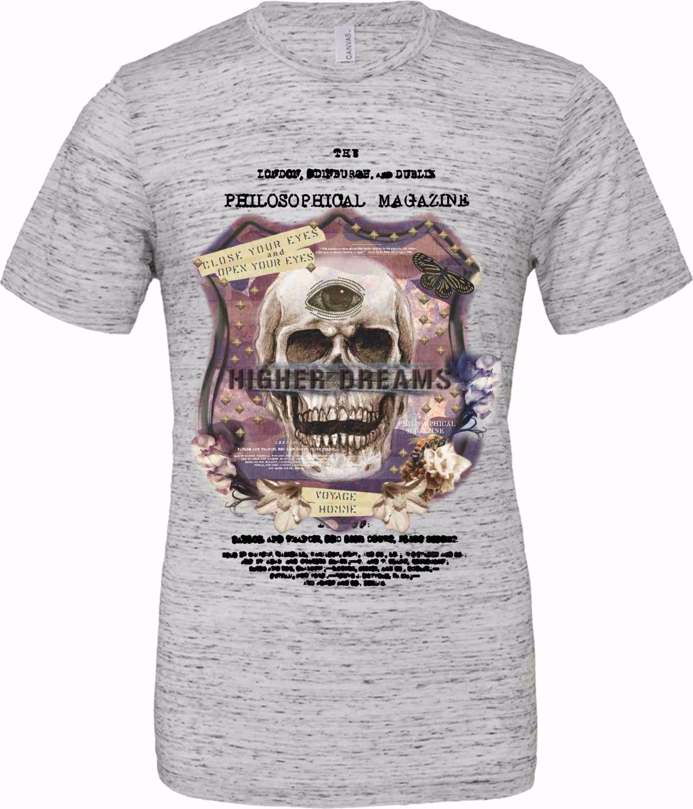 T-shirt unisex Poly-Cotton EFFETTO MARMO con stampa titolo: HIGHER