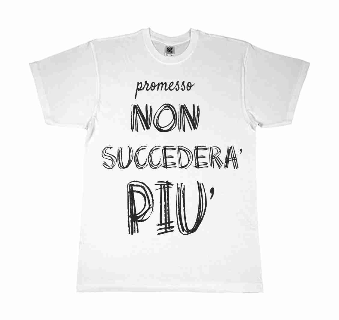 MAGLIETTA  DA BIMBO BIANCA CON STAMPA DIGITALE DIRETTA TITOLO:  NON SUCCEDE