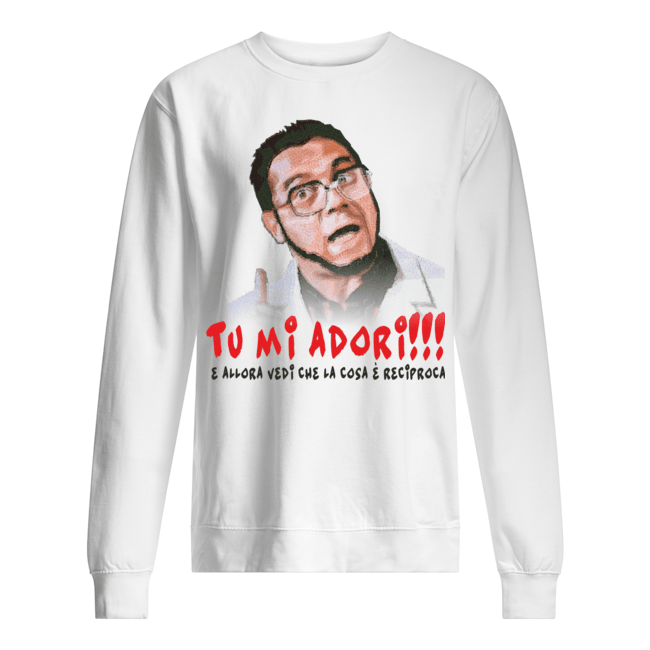 Felpa paricollo unisex con stampa: tu mi adori