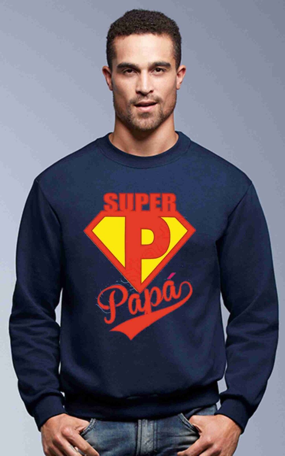 FELPA  DA UOMO PER LA FESTA DEL PAPA' CON STAMPA: SUPER P