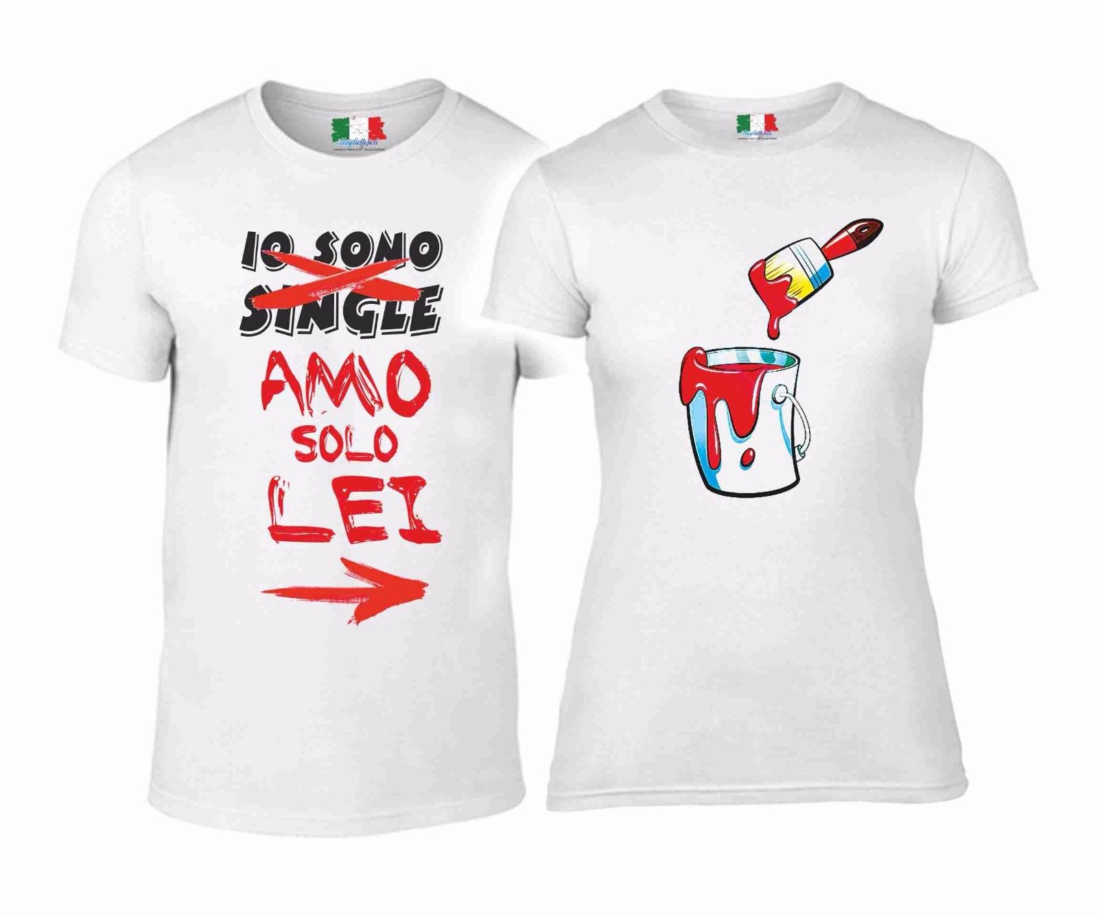 DUE MAGLIETTE YOU & ME - LOVE SONO SINGLE