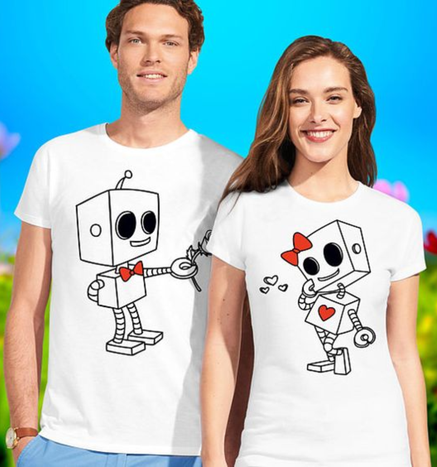 KIT DUE MAGLIETTE CON STAMPA  ROBOT