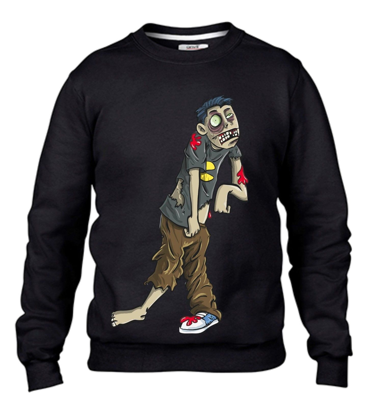 FELPA DA UOMO- DONNA FASHION GIROCOLLO CON STAMPA ZOMB