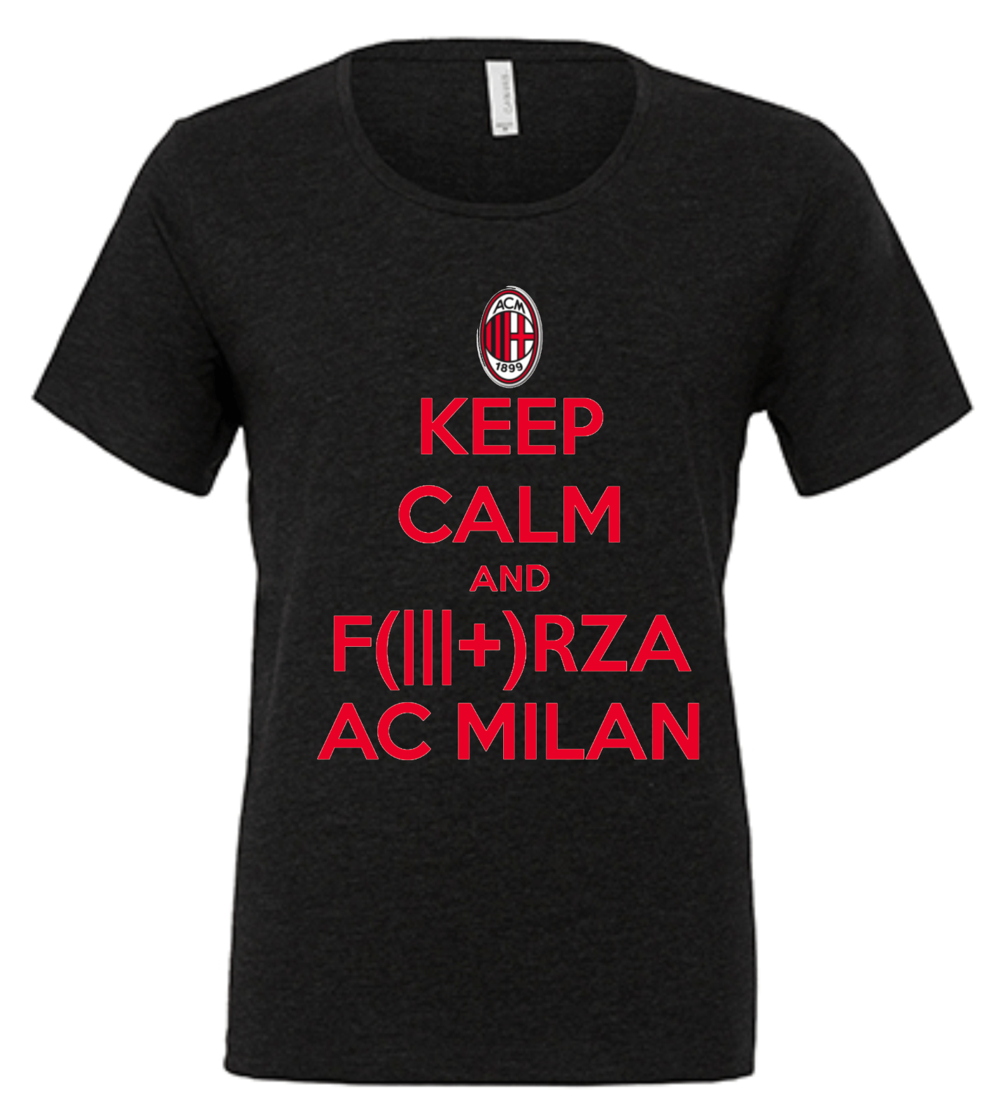 MAGLIETTA NERA SCOLLO LARGO: KEEP CALM