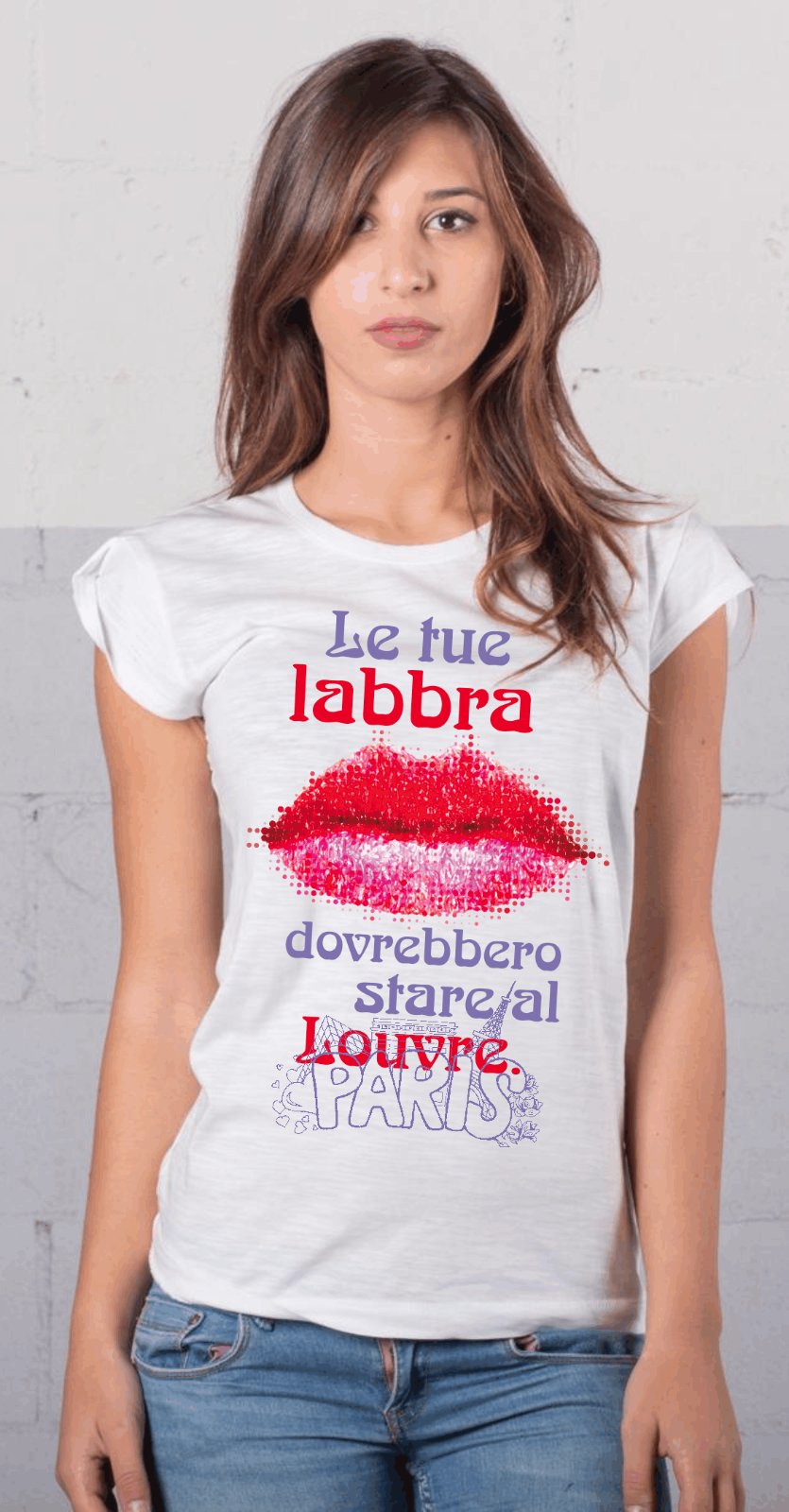 MAGLIETTE FIAMMATE  MODELLO MANICHE ARRICCIATE E CLASSICO: LABBRA