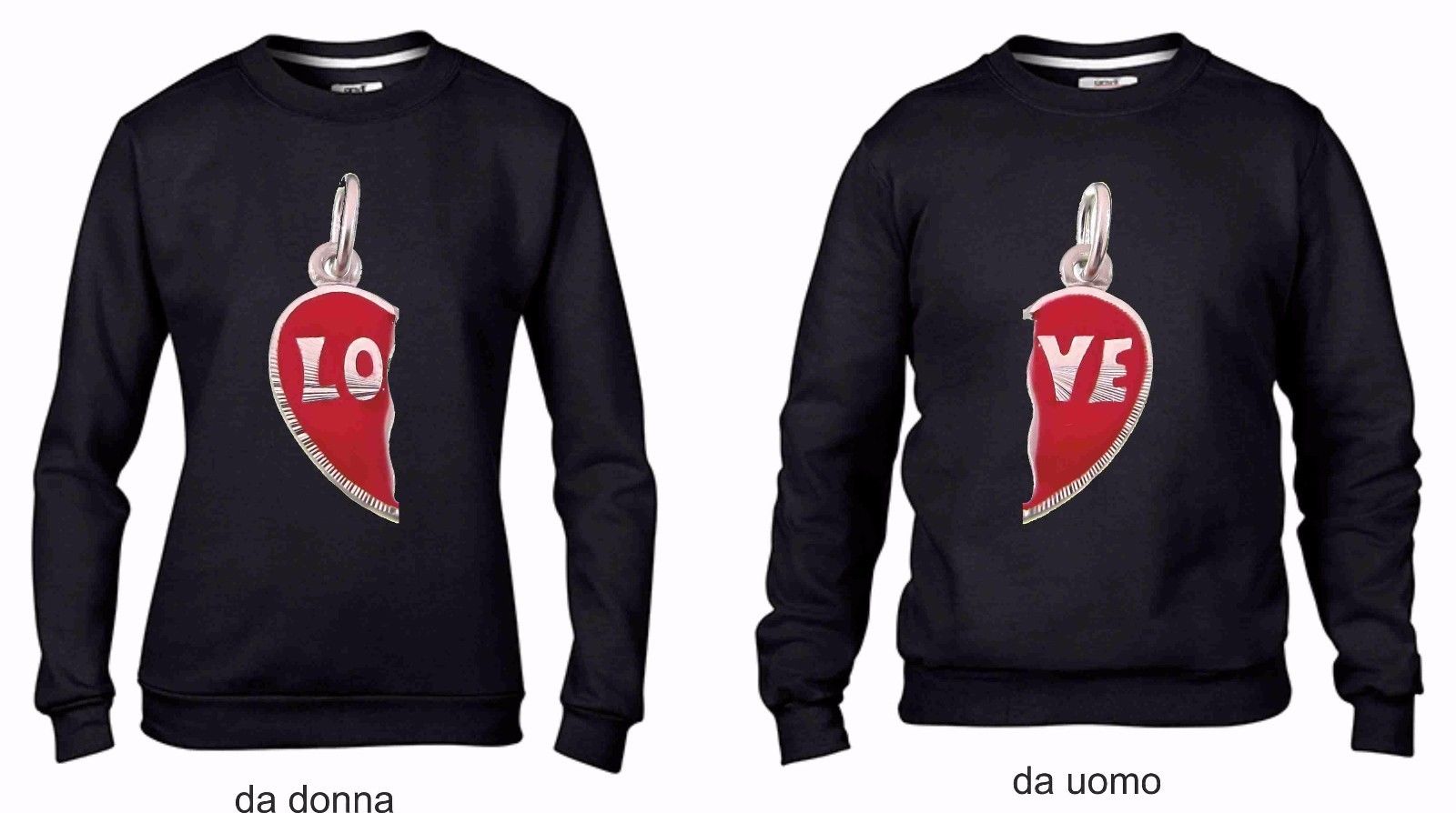 KIT 2 FELPE UNA DA UOMO UNA DONNA: DUE CUORI BIS
