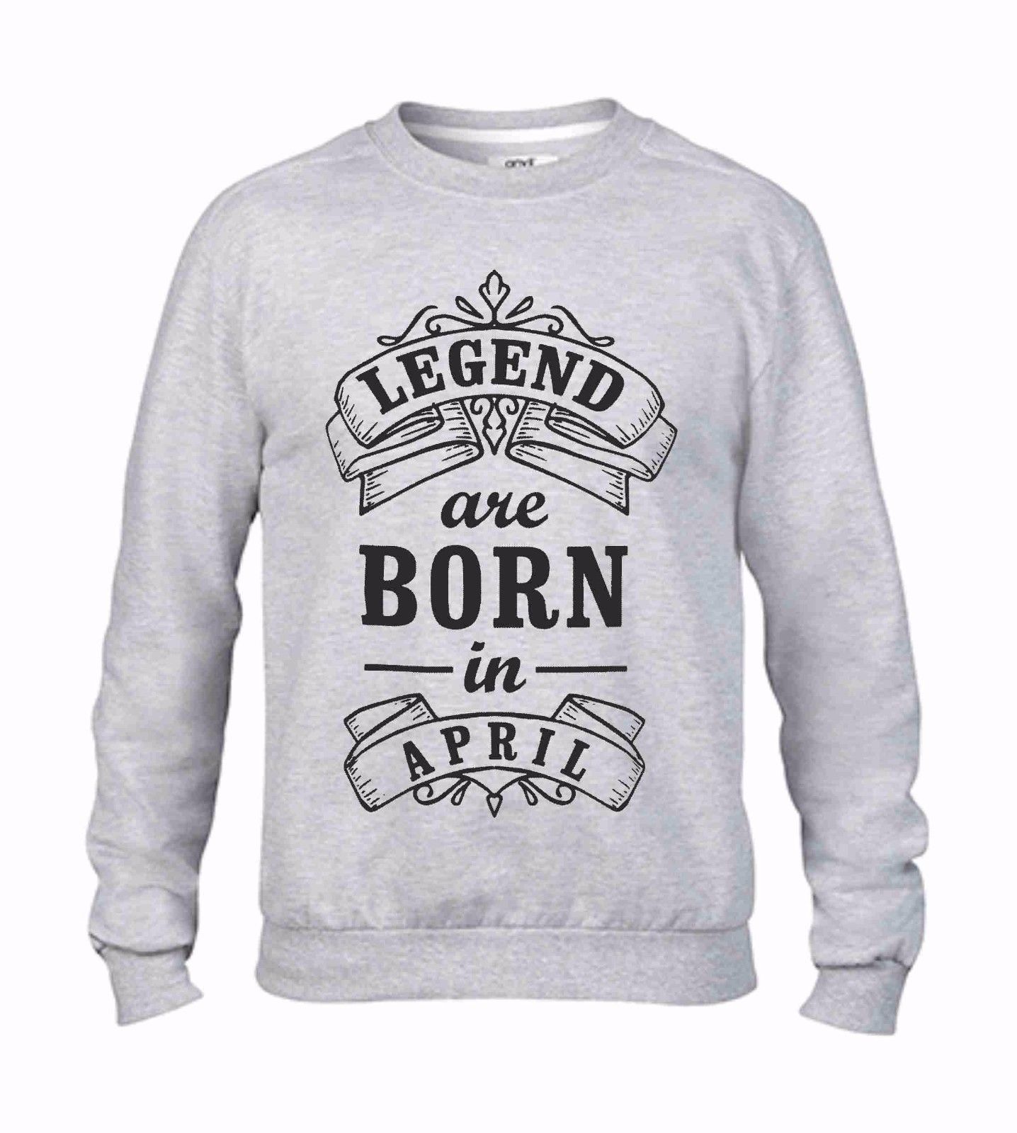 Felpa girocollo Fashion con stampa del tuo mese di nascita: LEGEND born