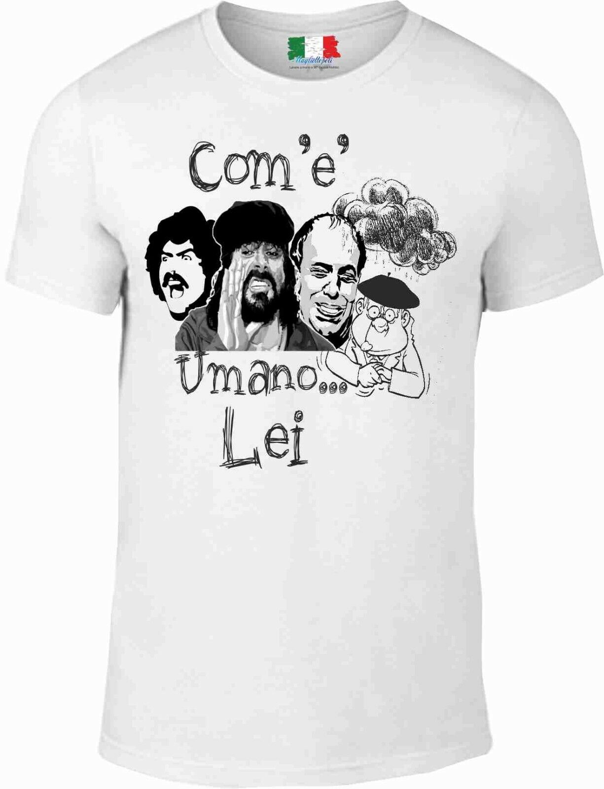 MAGLIETTA DA UOMO 100% COTONE BIANCO E COTONE FIAMMATO: SUPER AMICI