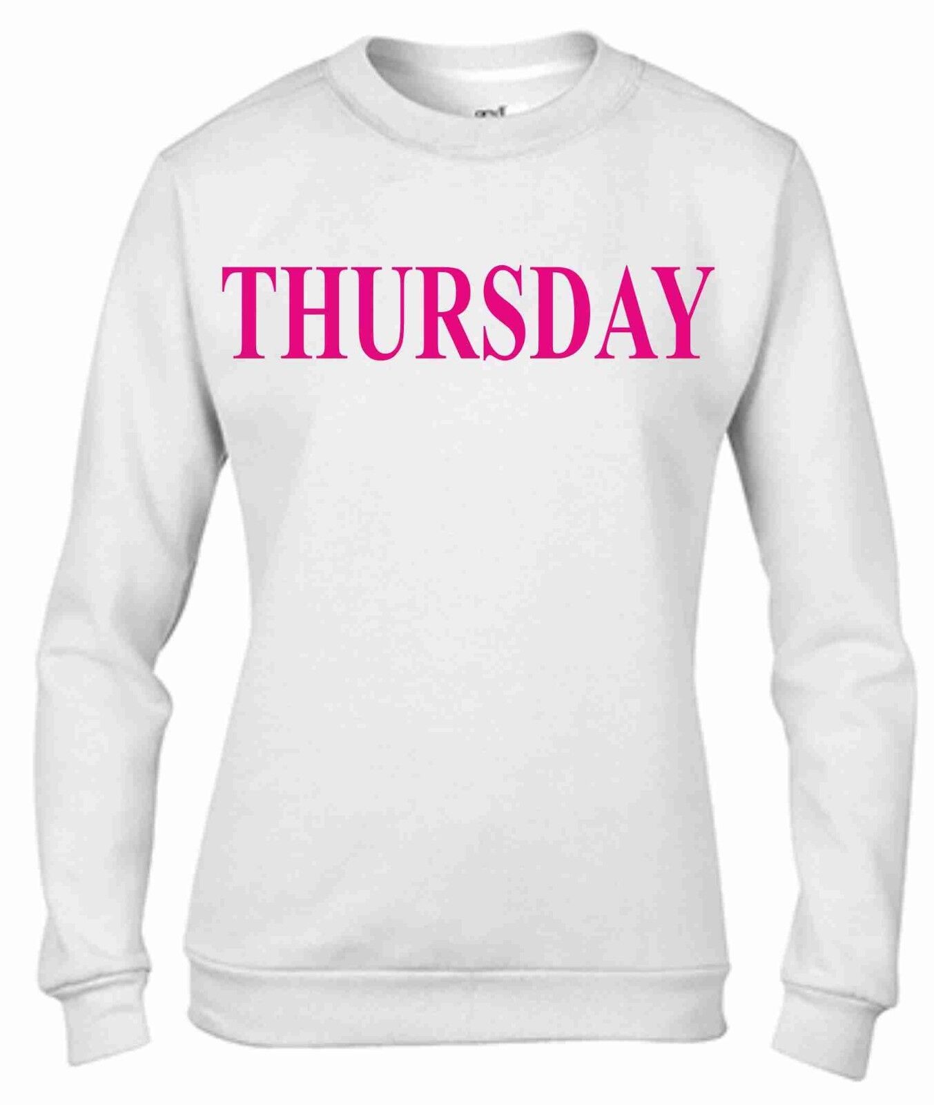 Felpa  Pesante DA DONNA da girocollo CON L STAMPA GIORNI DELLA SETTIMANA