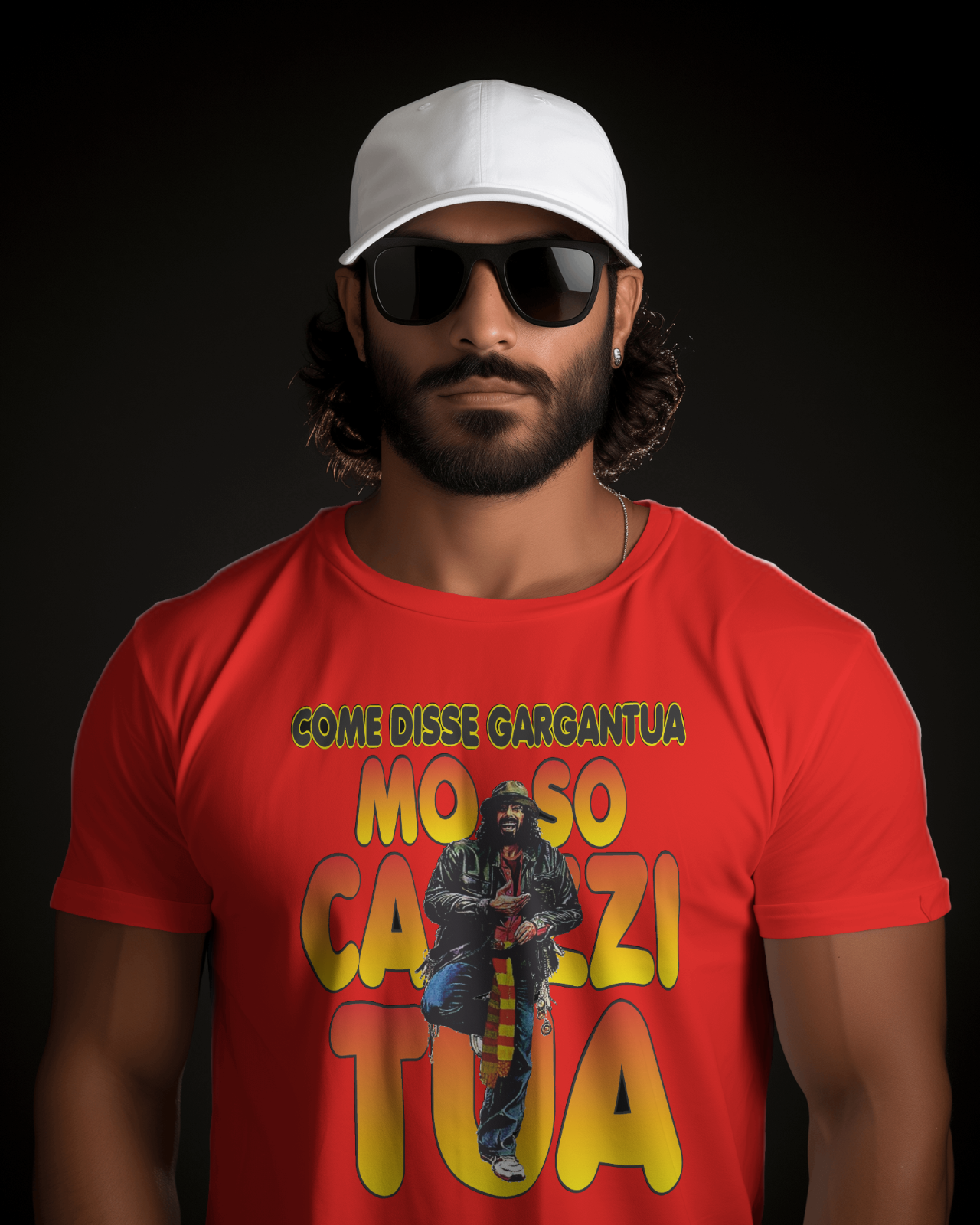 Maglietta in Cotone Naturale con Stampa Er Monnezza