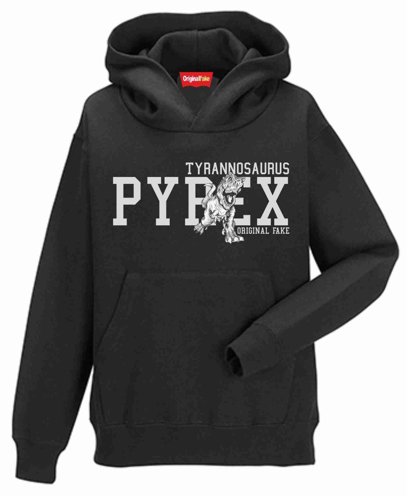 FELPA CON CAPPUCCIO E MARSUPIO STAMPA ORIGINAL FAKE 130ZZZ