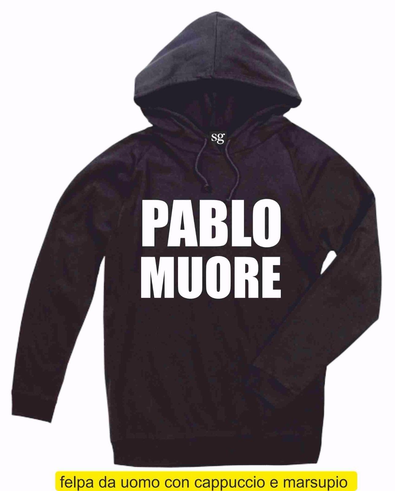 FELPA CON CAPPUCCIO E MARSUPIO STAMPATO PABLO MUORE