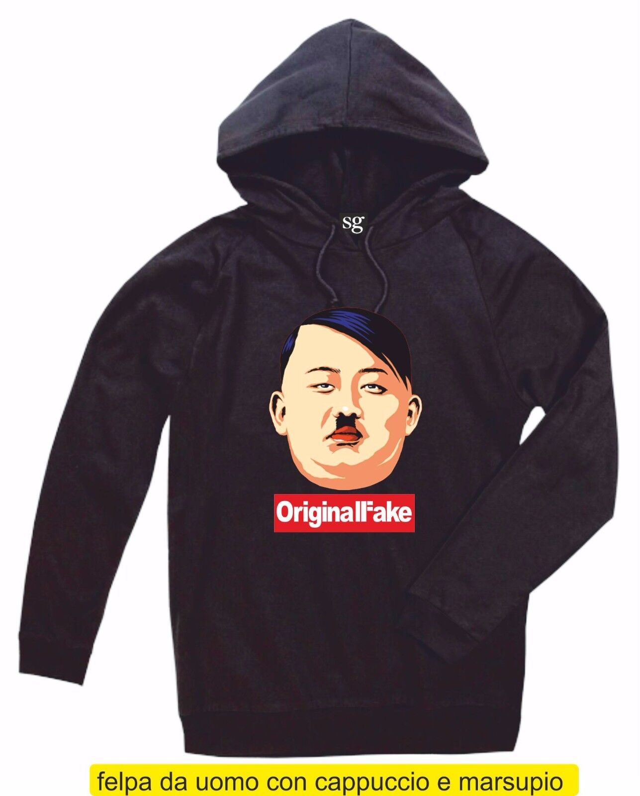 FELPA CON CAPPUCCIO E MARSUPIO STAMPA COREA