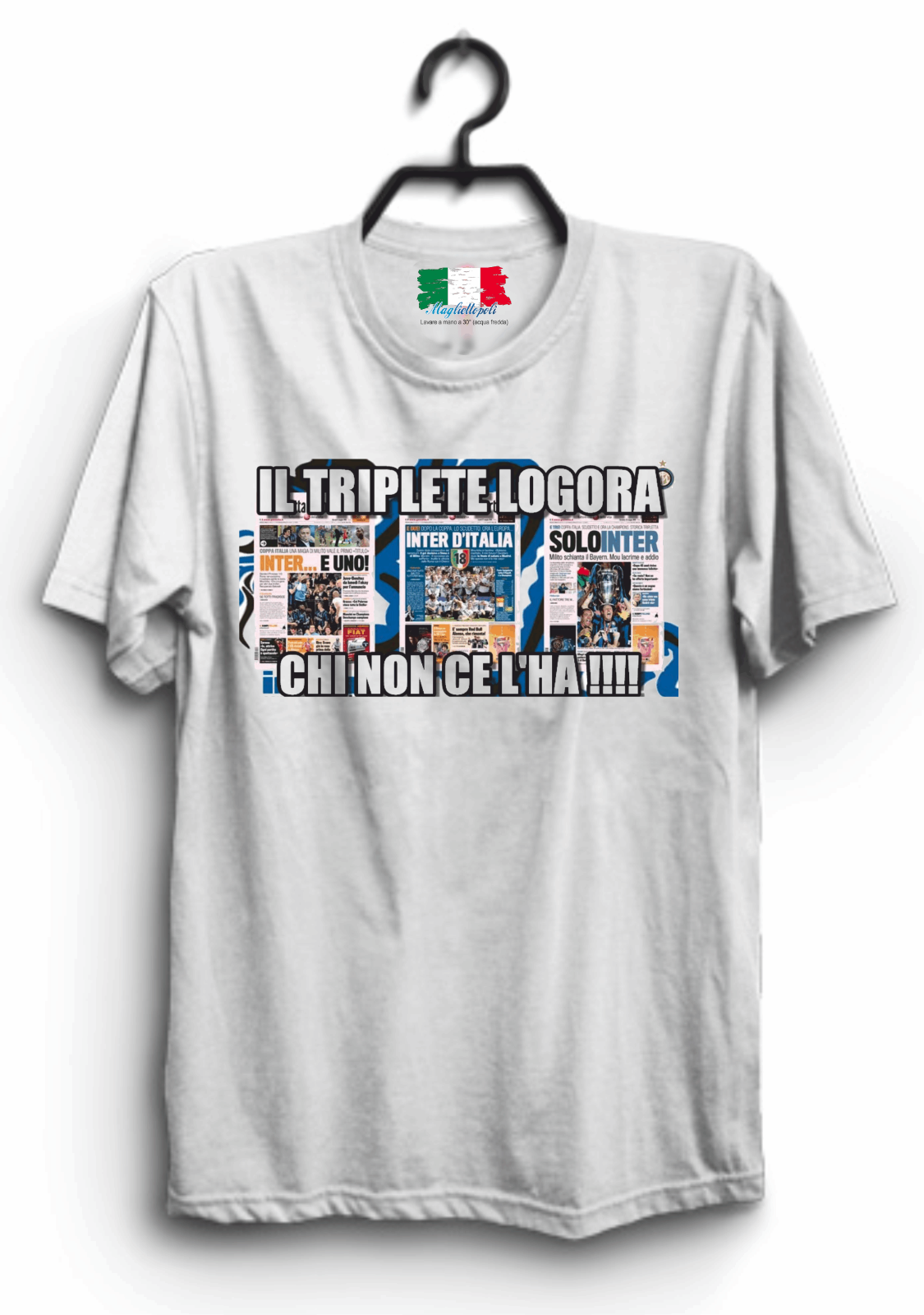 MAGLIETTA UOMO/DONNA MADE IN ITALY PER IL TIFOSO DI CALCIO: triplete