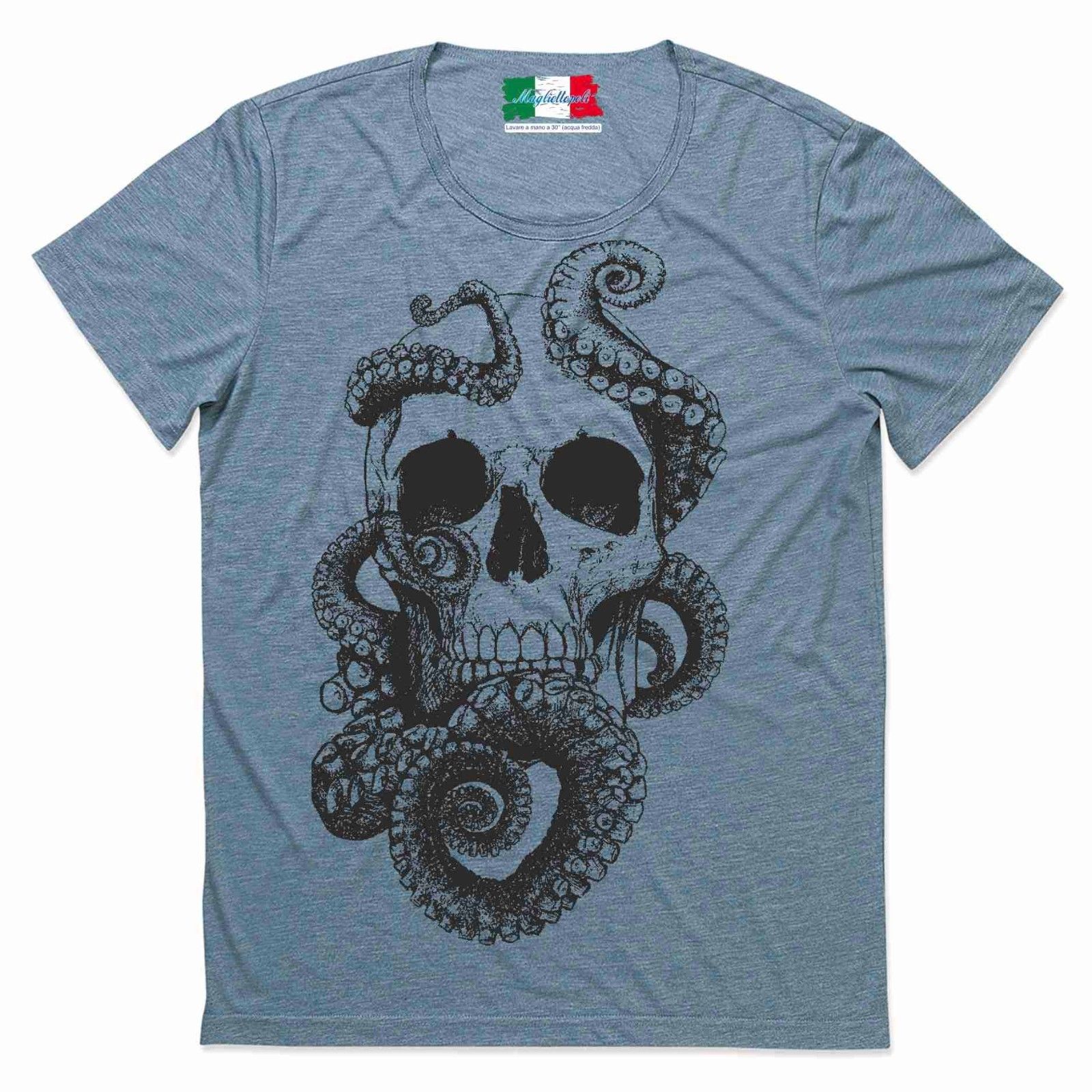 MAGLIETTA VINTAGE STAMPA: POLPO TESCHIO