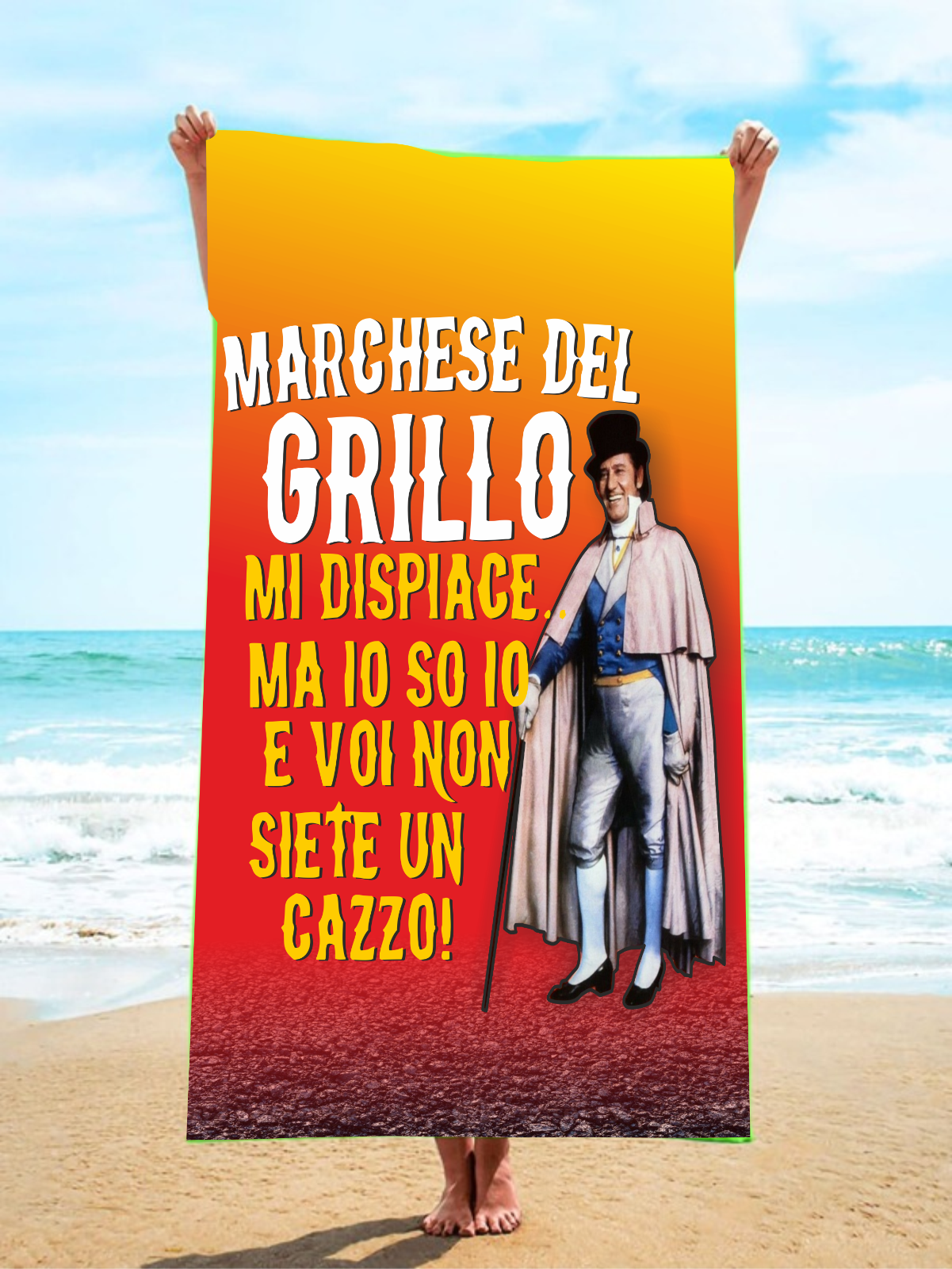 Telo per piscina, palestra, mare con stampa Il marchese del grillo