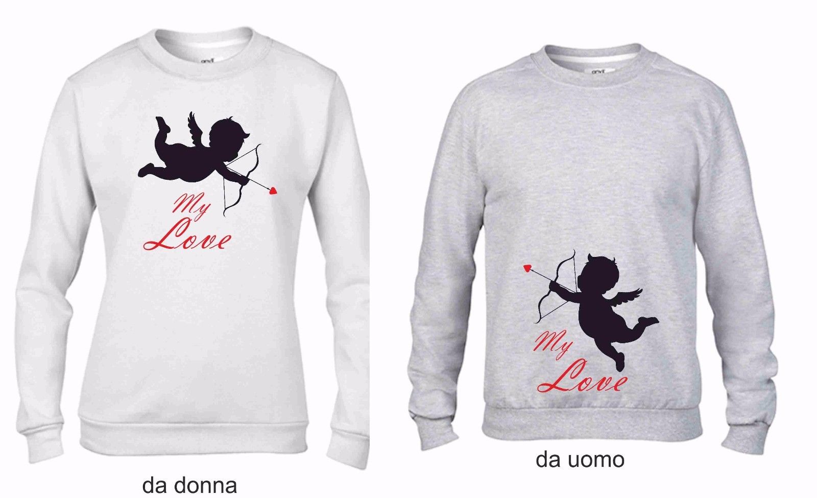 KIT 2 FELPE UNA DA UOMO UNA DONNA: CUPIDO MY LOVE