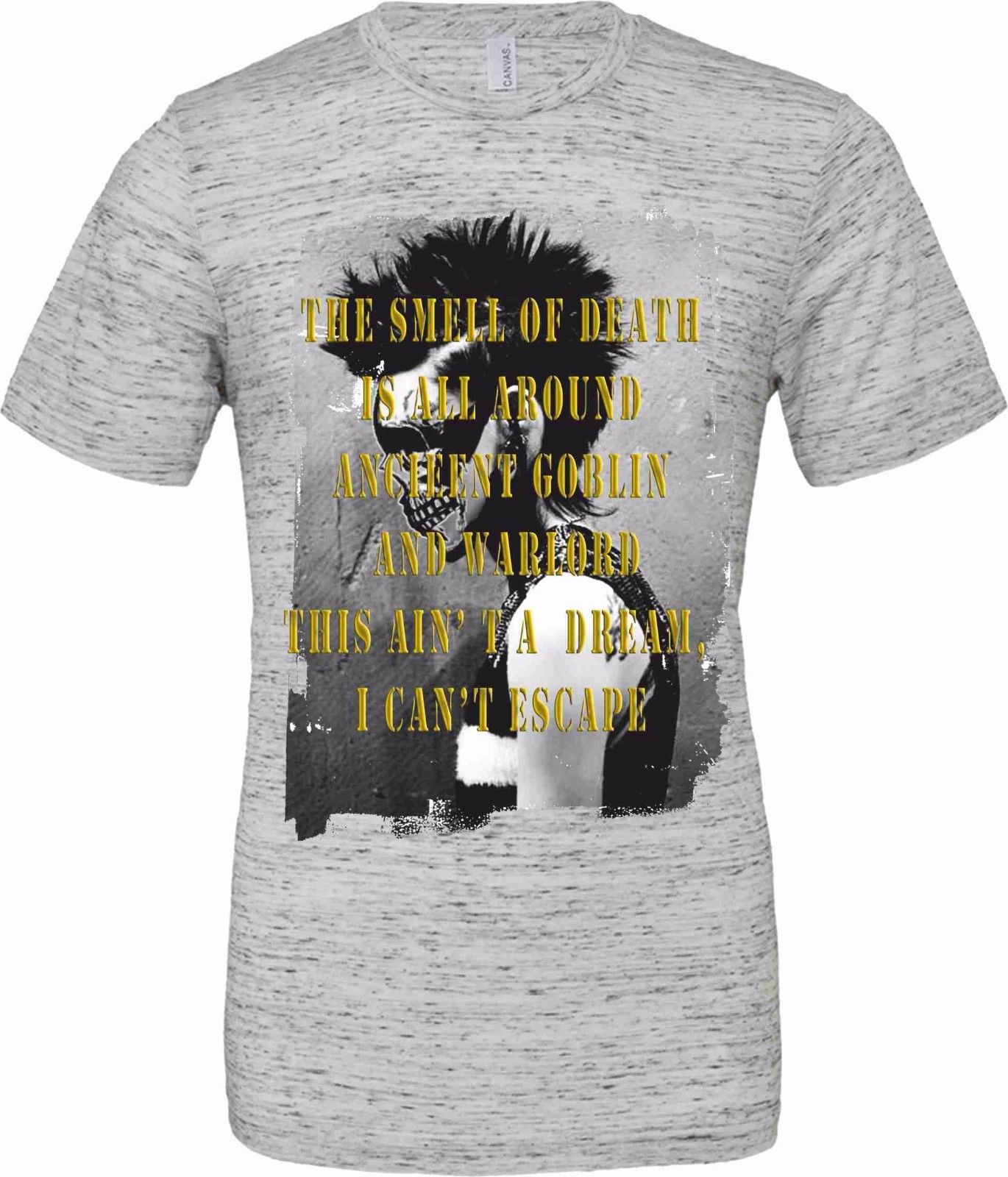 T-shirt unisex Poly-Cotton EFFETTO MARMO con stampa titolo: PUNK