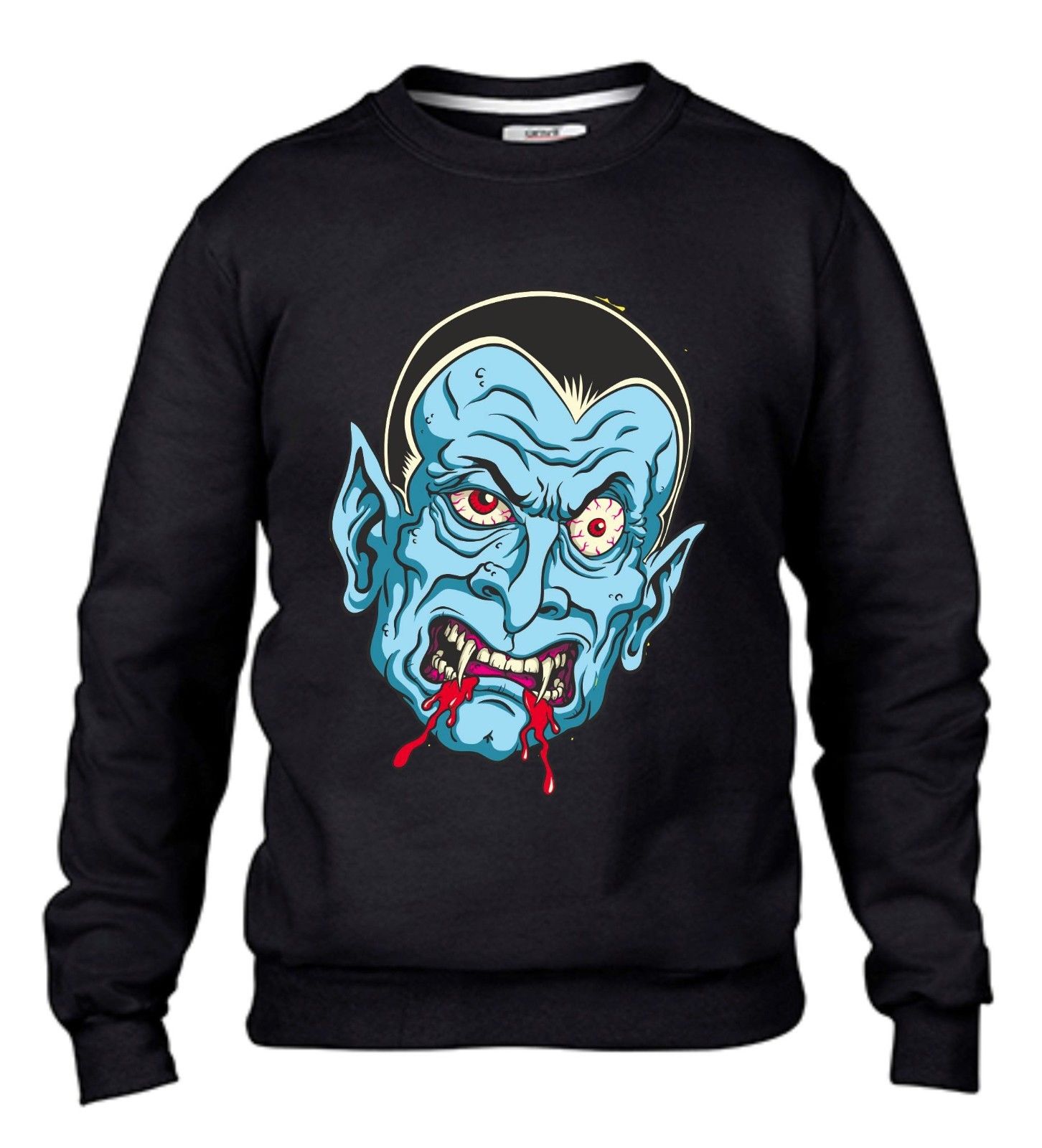 FELPA DA UOMO- DONNA FASHION GIROCOLLO CON STAMPA HALOWEEN