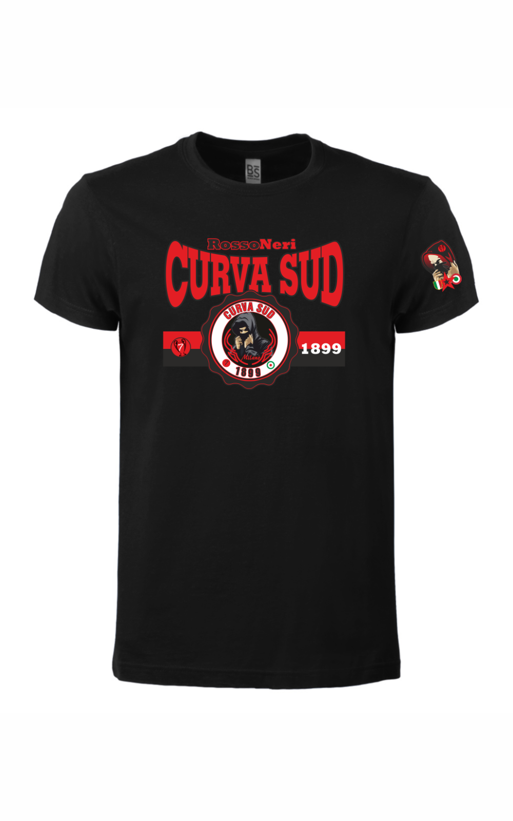 Maglietta unisex nera manica corta Curva sud ultras