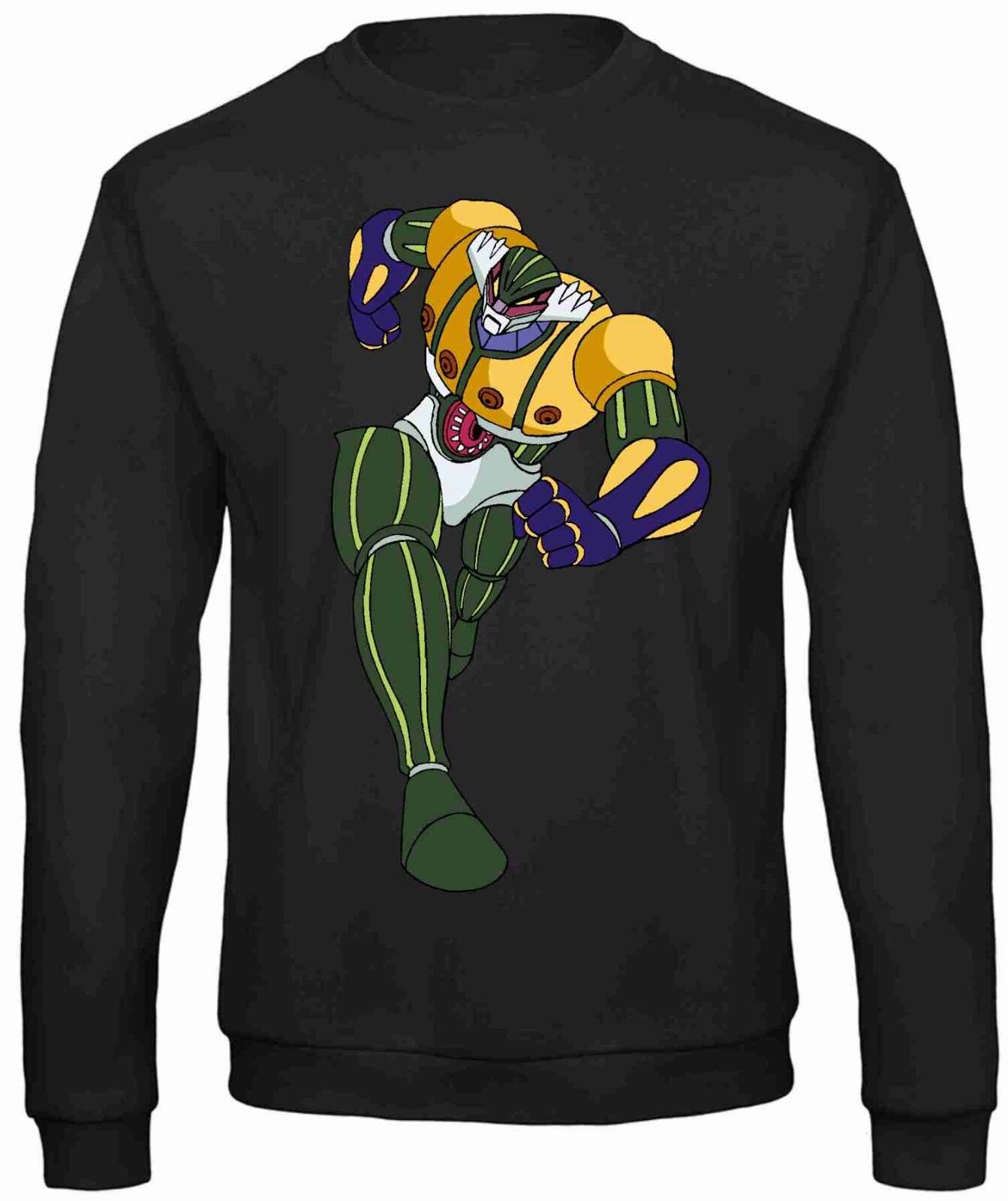 FELPA NERA STAMPATA VESTIBILITA' LARGA: ROBOT