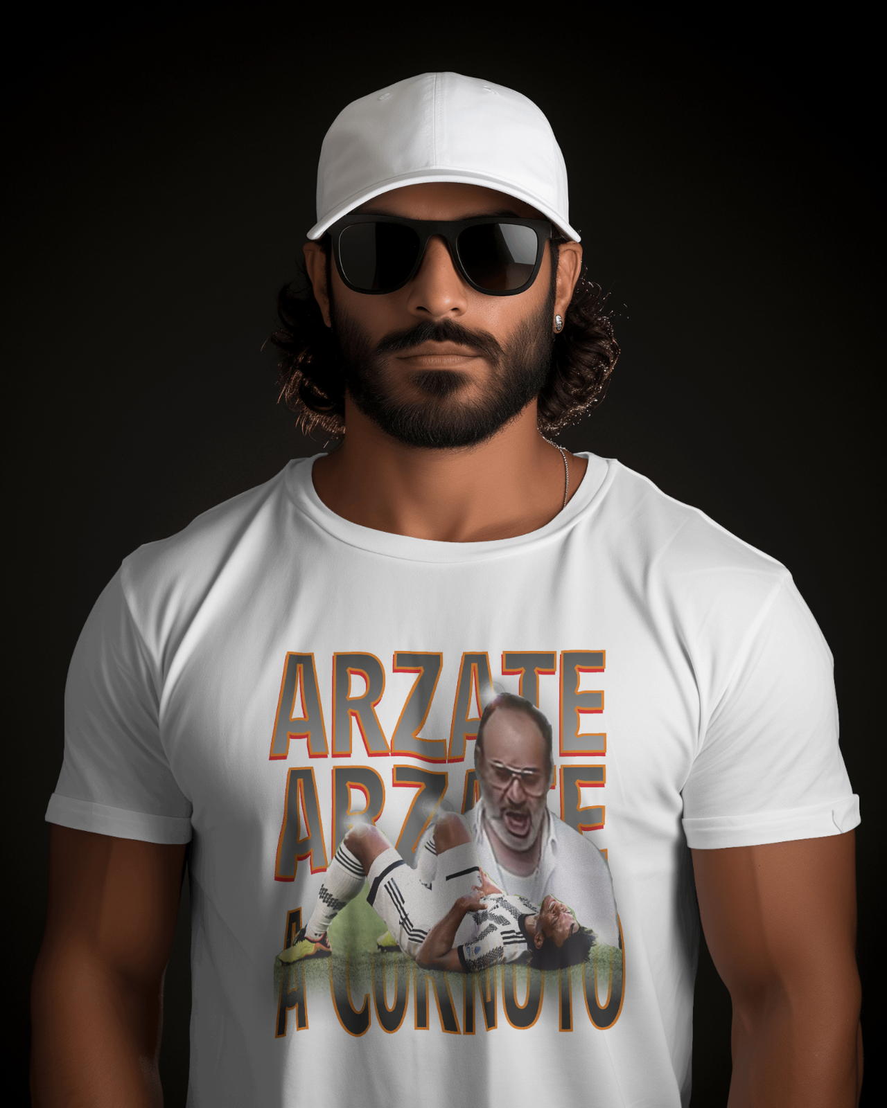 Maglietta Ironica di Colore Bianco con Stampa Arzate a Cuadrado