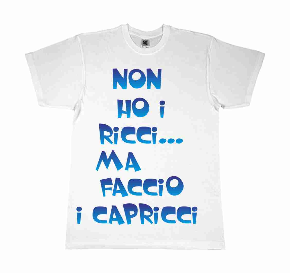 MAGLIETTA  DA BIMBO BIANCA CON STAMPA DIGITALE DIRETTA TITOLO: RICCI