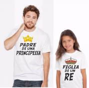 KIT DUE MAGLIETTE - PADRE E FIGLIA  RE E PRINCIPESSA